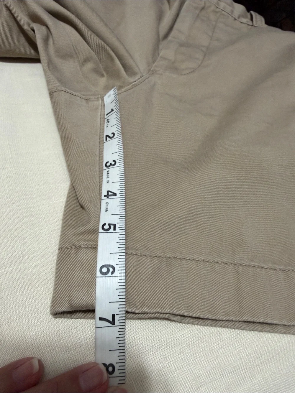 J. Crew Reade Men’s Flat-Front Chino Shorts in Tan, Size 35 Waist, 7” Inseam.